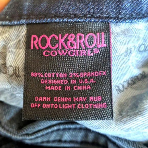 ROCK & ROLL COWGIRL low-rise trouser jeans flares wide leg 34x36L like new TALL - Picture 16 of 16